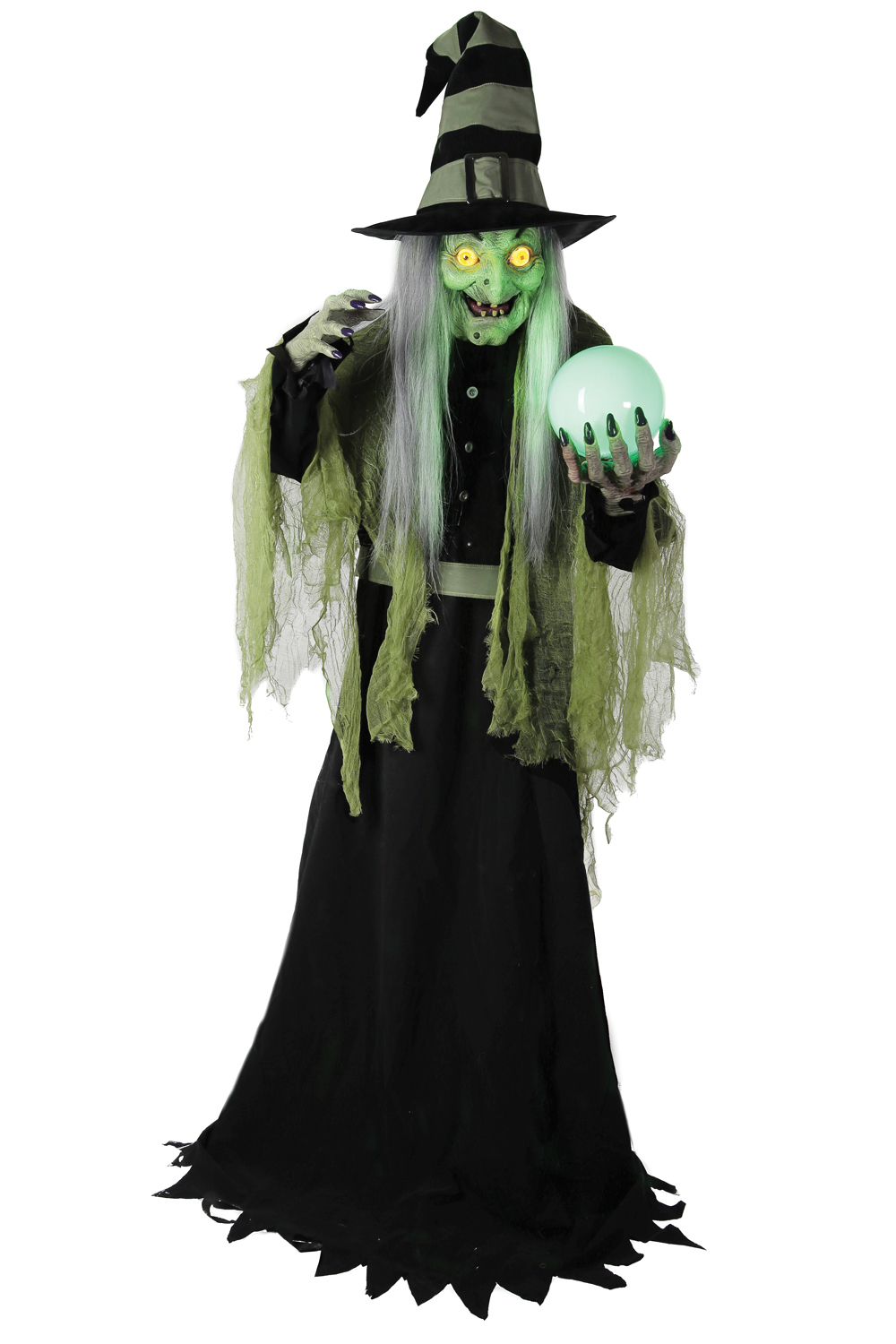 Fortune Teller Witch 6Ft Animated Figure Halloween Light Up Moving ...