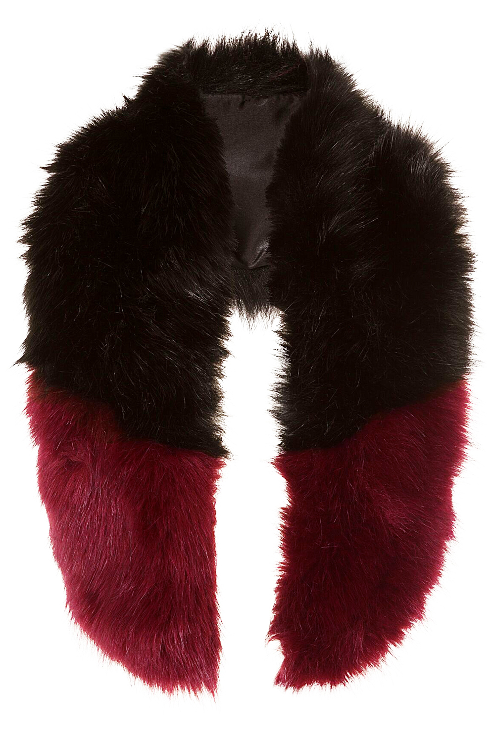 Womens Faux Fur Muffler Luxury Super Soft Winter Scarf Contrasting Trim