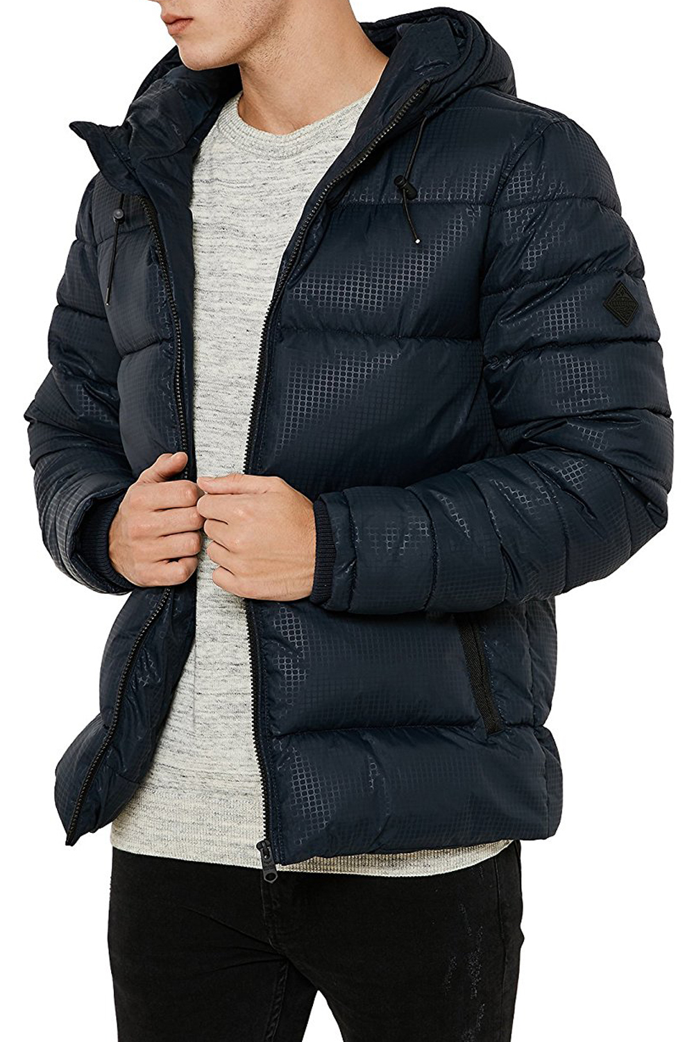 Threadbare Mens Designer Shave Hooded Puffer Jacket New Warm Padded Zip ...