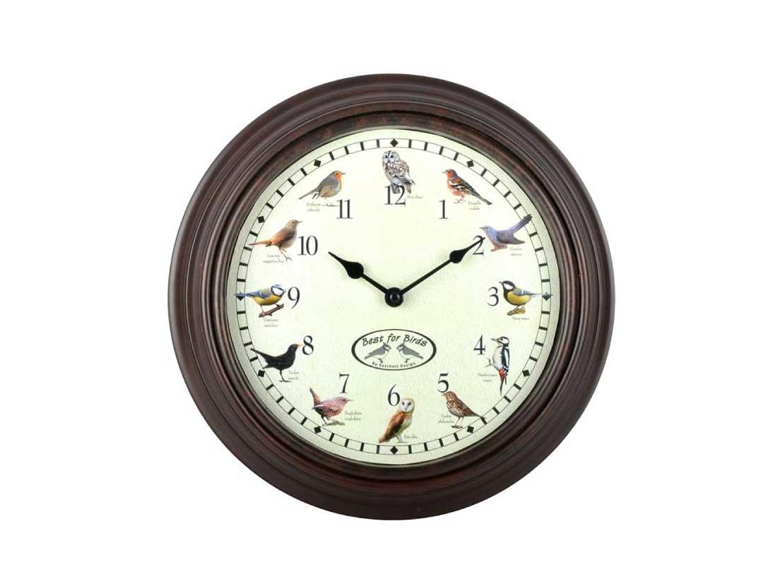 Bird Song Clock Traditional Fallen Fruits Wall Clock Garden Bird Gift