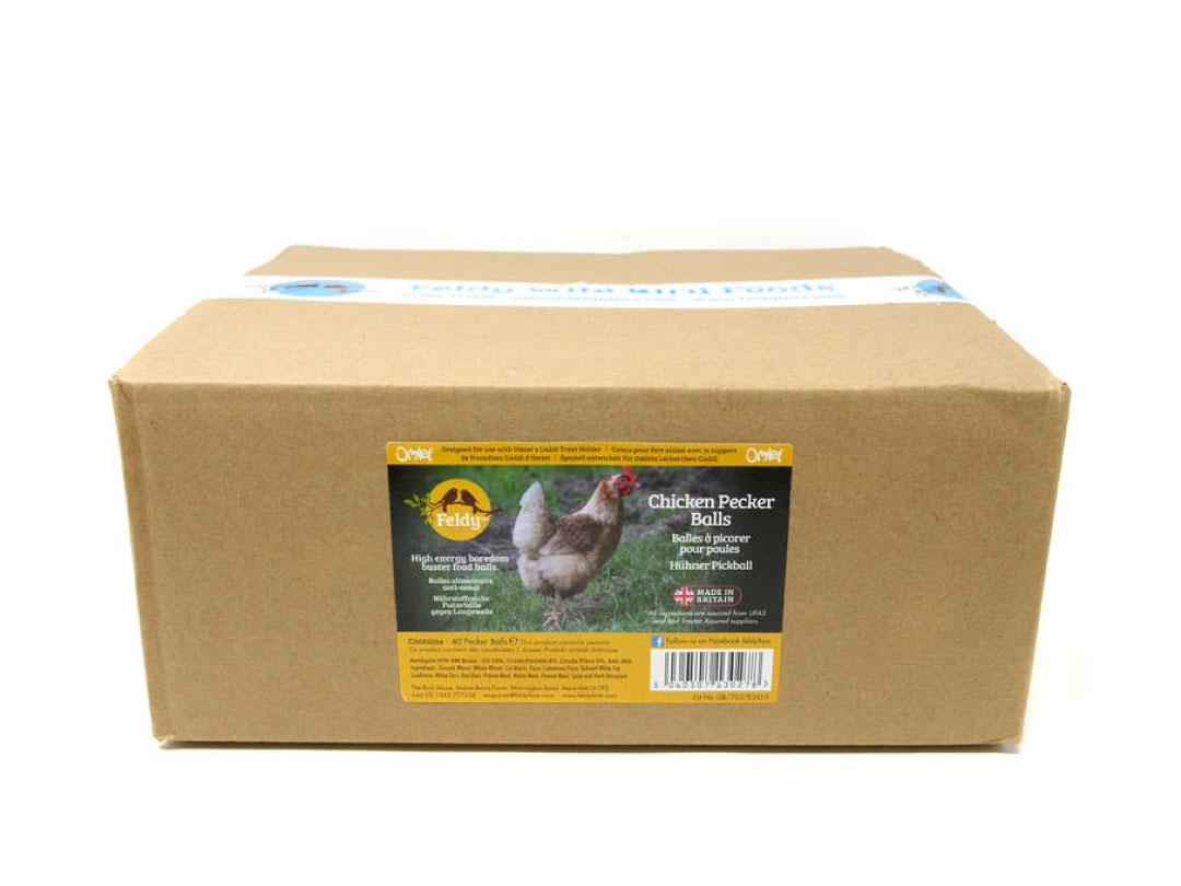 Chicken Pecker Balls Box of 40 Feldy Golden Poultry Treat