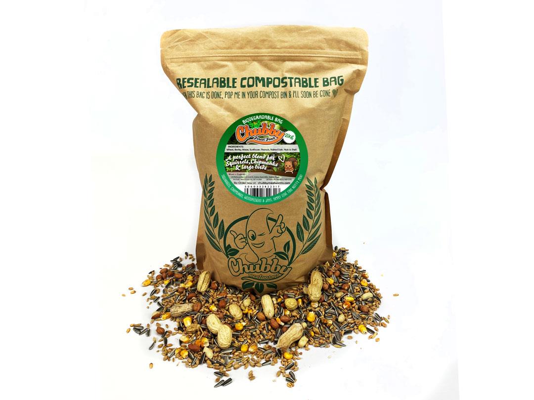 Squirrel Food Seed Nut Mix 2kg Chubby Forest Feast Wild Animal Bird Food