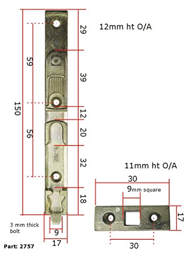 Gu Ferco Finger Operated French Door Shoot Bolt With Frame Keep image 3