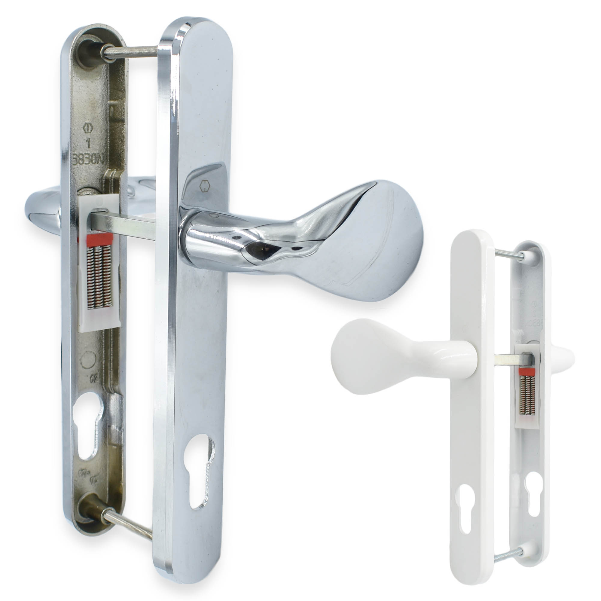 Upvc Door Handle Set 92pz Sprung Lever Pad Pvc 215mm Fix Hoppe