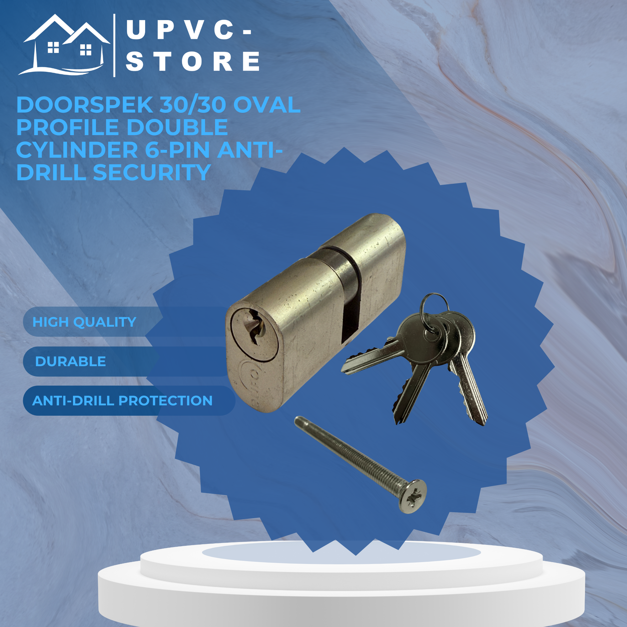 Doorspek Oval Cylinder Image 1