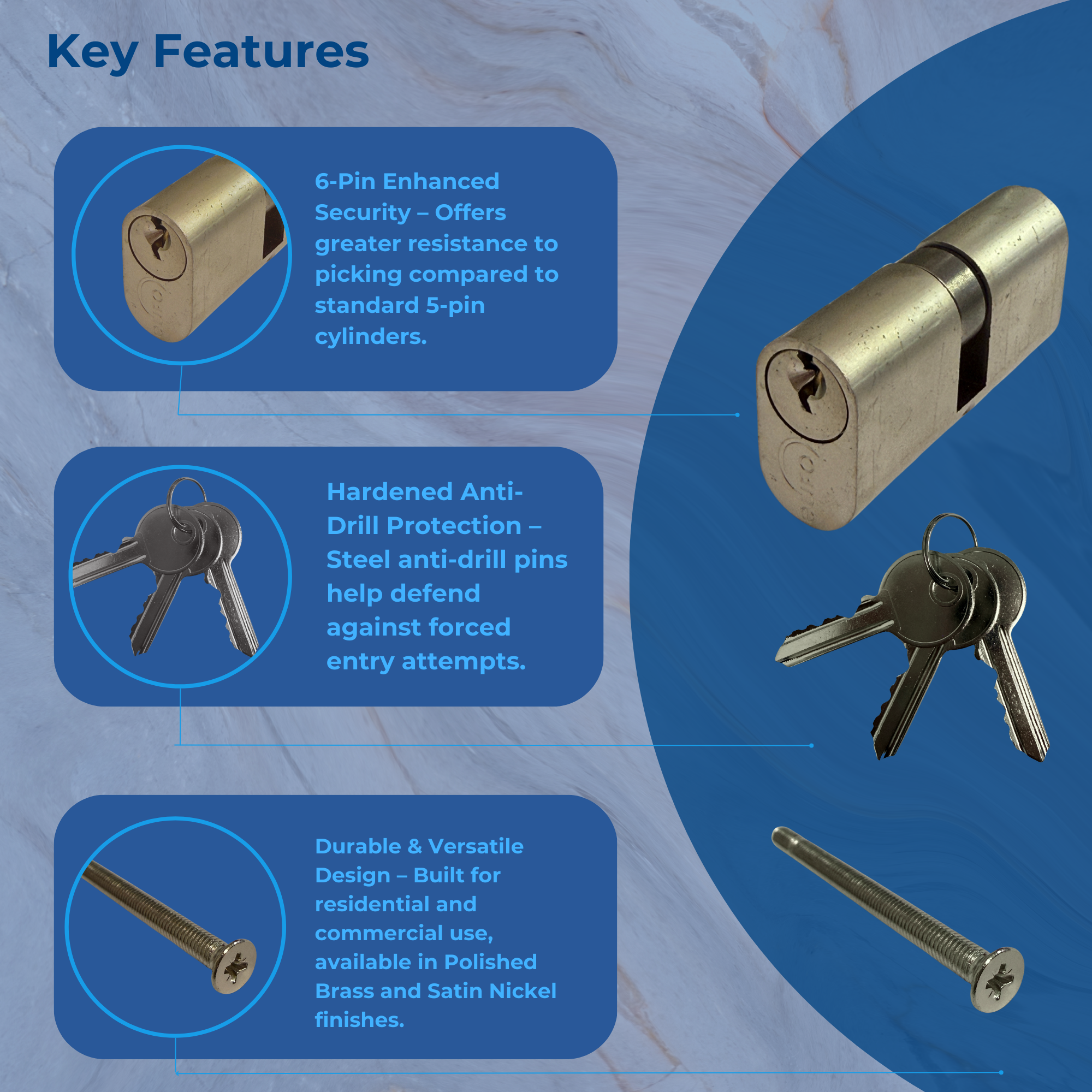Doorspek Oval Cylinder Image 2