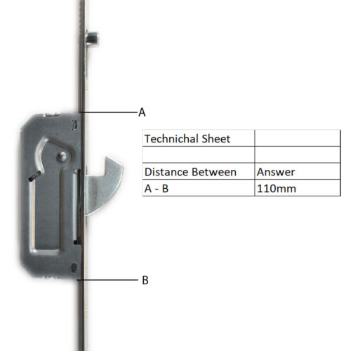 ERA Saracen UPVC Multipoint Door Lock 2 Hook 2 Roller 35mm Backset