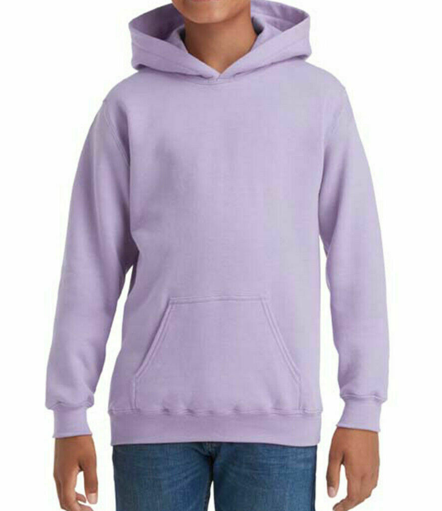 Gildan Kids Heavy Blend Hooded Sweatshirt Plain Casual Workwear Pullover Hoodie - Picture 47 of 52