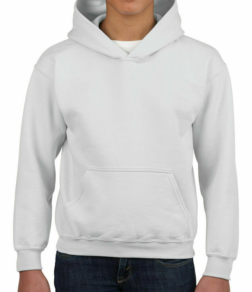 Gildan Kids Heavy Blend Hooded Sweatshirt Plain Casual Workwear Pullover Hoodie - Picture 23 of 52