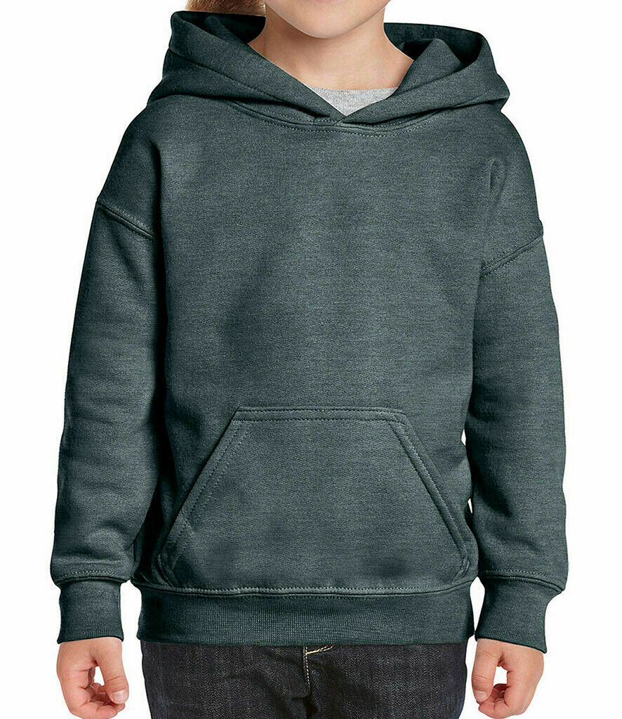 Gildan Kids Heavy Blend Hooded Sweatshirt Plain Casual Workwear Pullover Hoodie - Picture 27 of 52