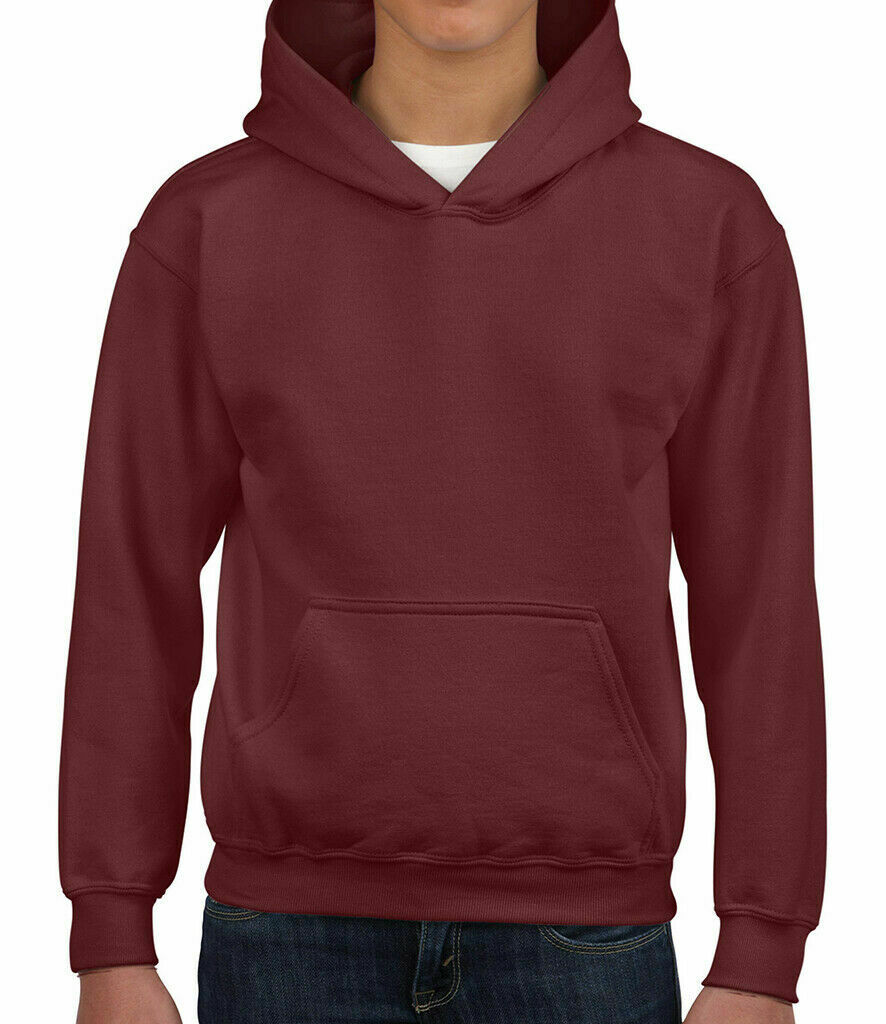 Gildan Kids Heavy Blend Hooded Sweatshirt Plain Casual Workwear Pullover Hoodie - Picture 15 of 52