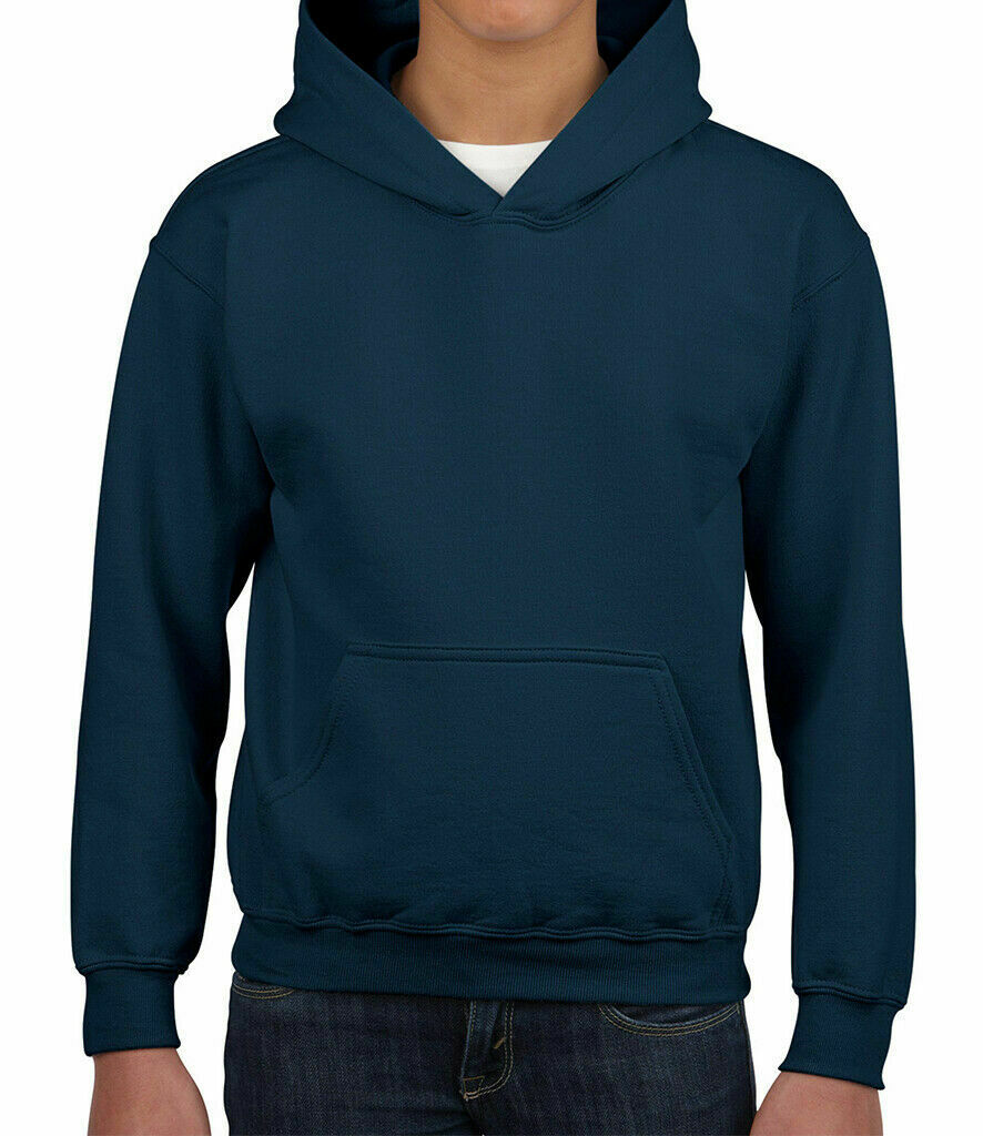 Gildan Kids Heavy Blend Hooded Sweatshirt Plain Casual Workwear Pullover Hoodie - Picture 17 of 52