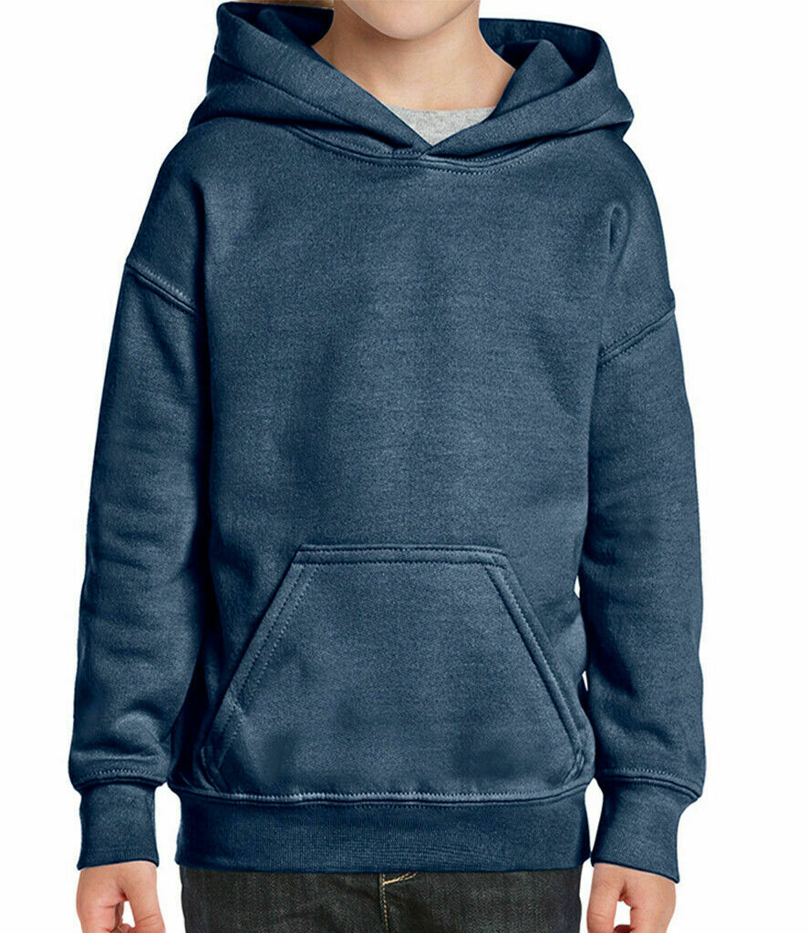 Gildan Kids Heavy Blend Hooded Sweatshirt Plain Casual Workwear Pullover Hoodie - Picture 45 of 52