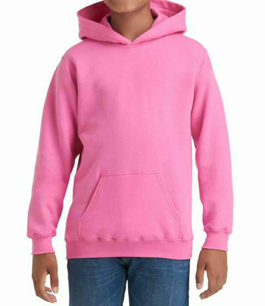 Gildan Kids Heavy Blend Hooded Sweatshirt Plain Casual Workwear Pullover Hoodie - Picture 39 of 52