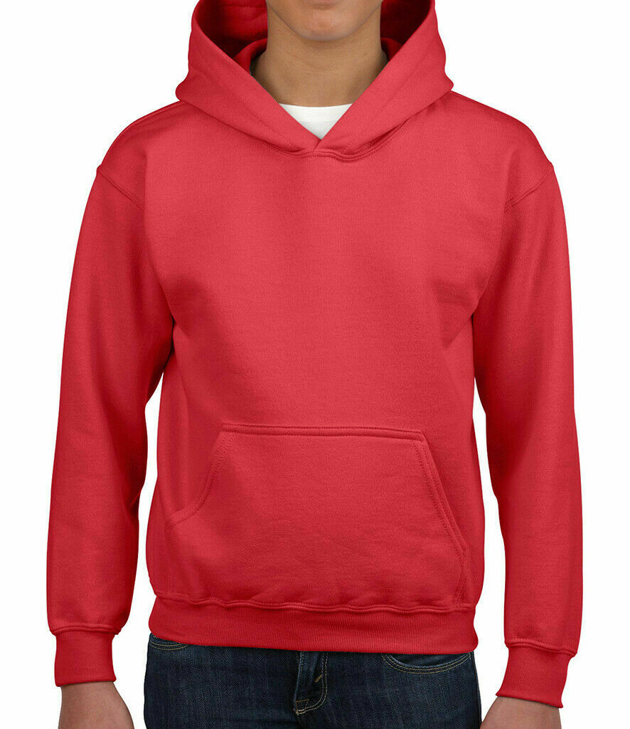 Gildan Kids Heavy Blend Hooded Sweatshirt Plain Casual Workwear Pullover Hoodie - Picture 21 of 52