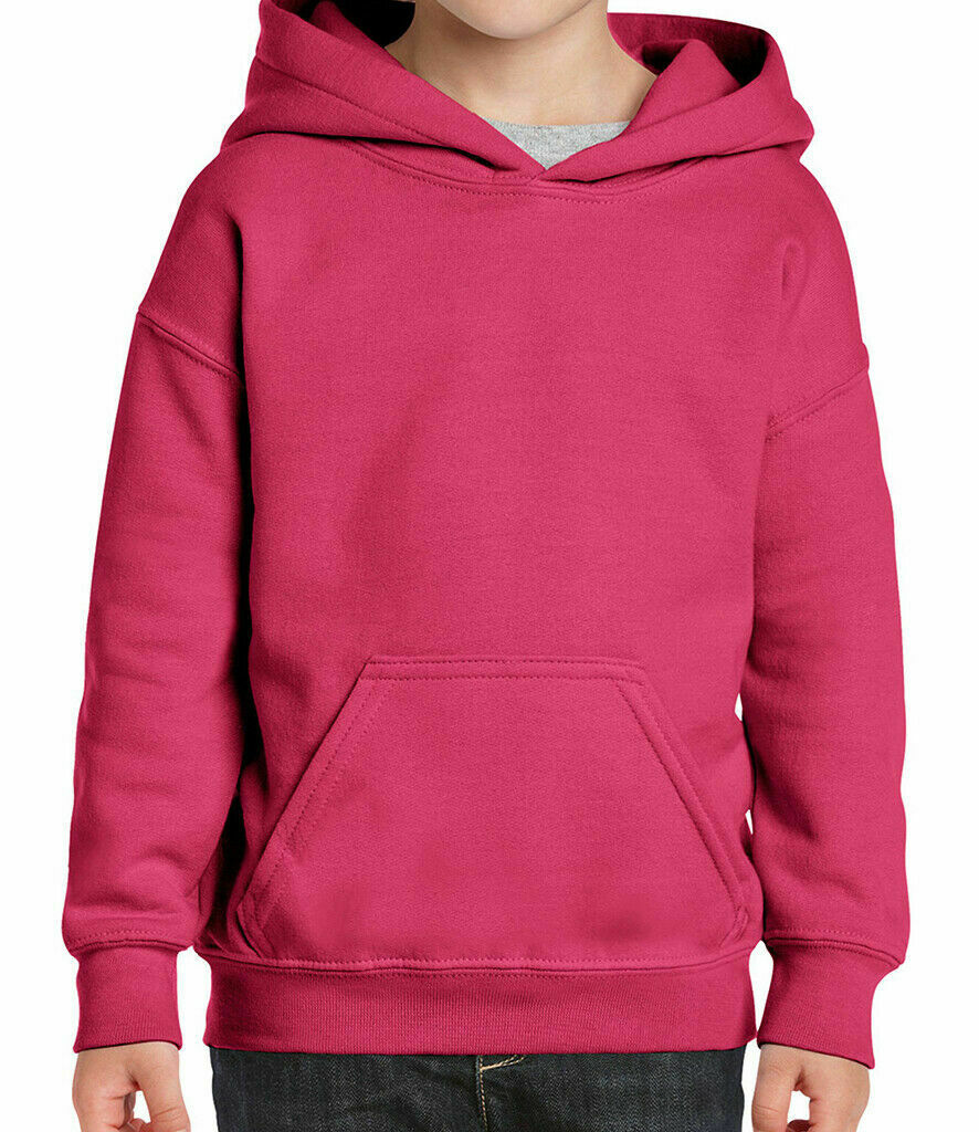 Gildan Kids Heavy Blend Hooded Sweatshirt Plain Casual Workwear Pullover Hoodie - Picture 33 of 52