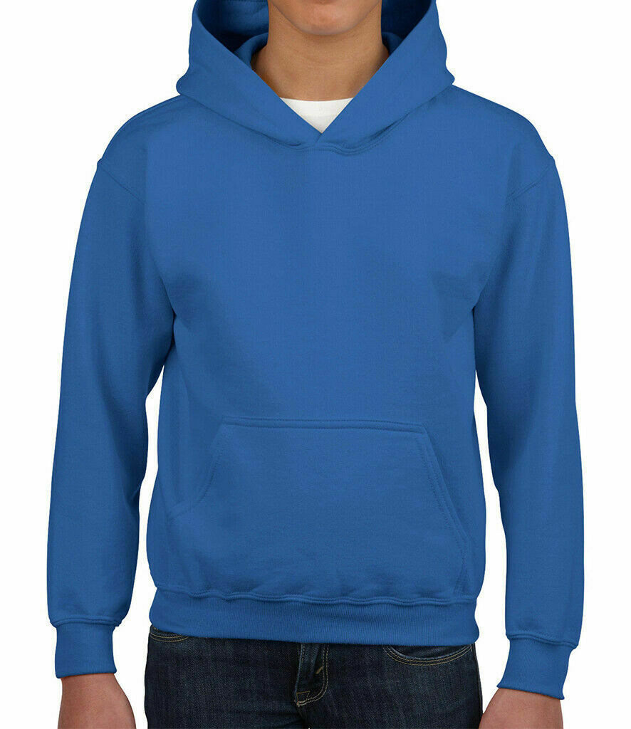 Gildan Kids Heavy Blend Hooded Sweatshirt Plain Casual Workwear Pullover Hoodie - Picture 25 of 52