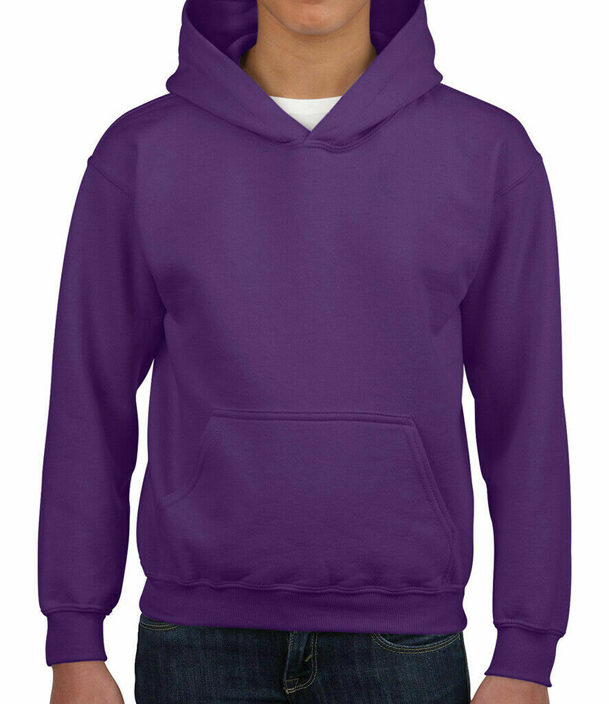Gildan Kids Heavy Blend Hooded Sweatshirt Plain Casual Workwear Pullover Hoodie - Picture 19 of 52