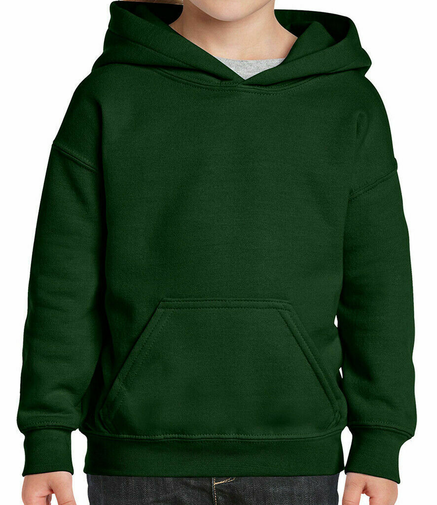 Gildan Kids Heavy Blend Hooded Sweatshirt Plain Casual Workwear Pullover Hoodie - Picture 43 of 52