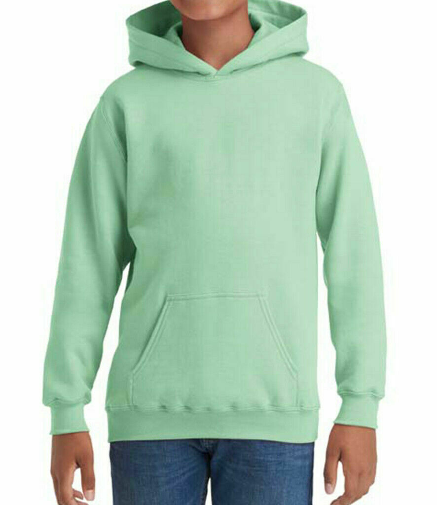Gildan Kids Heavy Blend Hooded Sweatshirt Plain Casual Workwear Pullover Hoodie - Picture 49 of 52