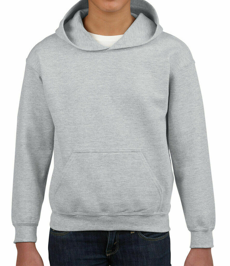 Gildan Kids Heavy Blend Hooded Sweatshirt Plain Casual Workwear Pullover Hoodie - Picture 41 of 52