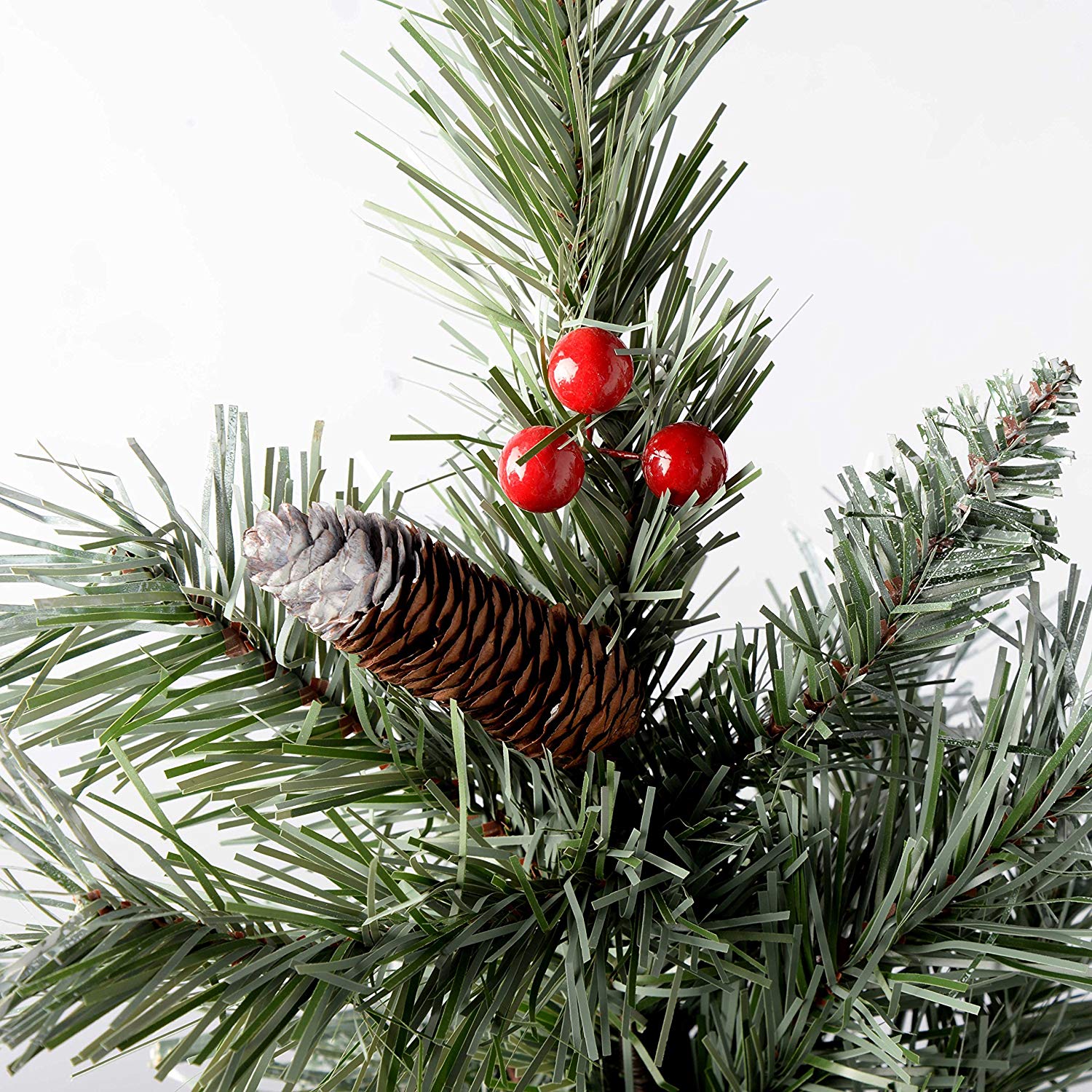 PreLit Blue Spruce Pine Cones & Berries Christmas Tree with LED Lights 5 FT 5055396946185 eBay