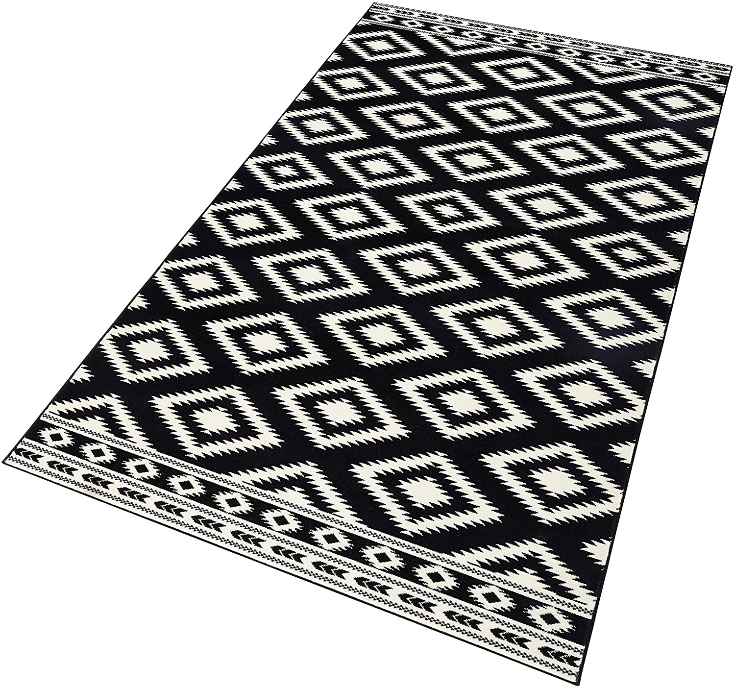 Hanse Home Polypropylene Geometric Area Rug, Black Cream, 120cm x 170cm ...