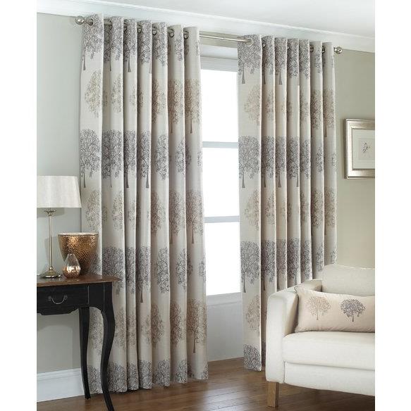 Grey /& Silver Curtains SIMONE Eyelet Ring Top Lined Ready Made Curtains