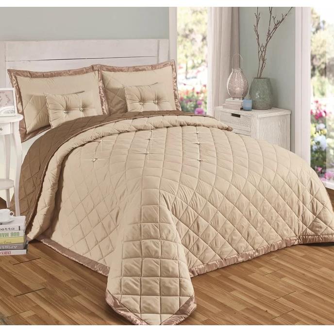Details About Rosdorf Park Jaidyn Bedspread Set With Pillowcase And Cushion Beige