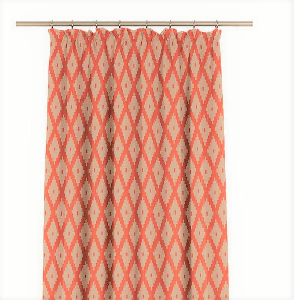 Charlton Home Organic Cotton Orange Geometric Single Curtain Ebay