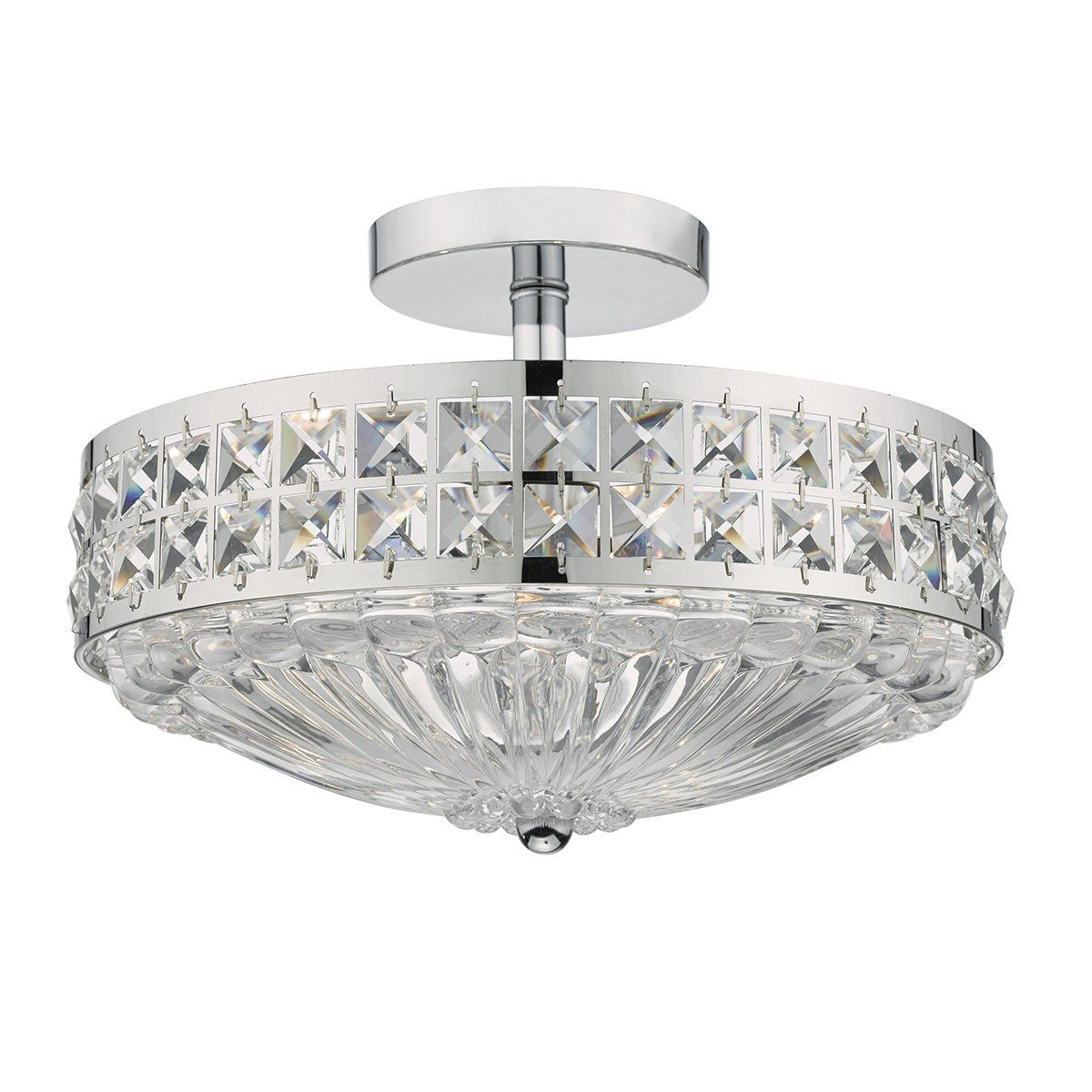 Dar Lighting Olona 3 Light Semi Flush Ceiling Light Polished