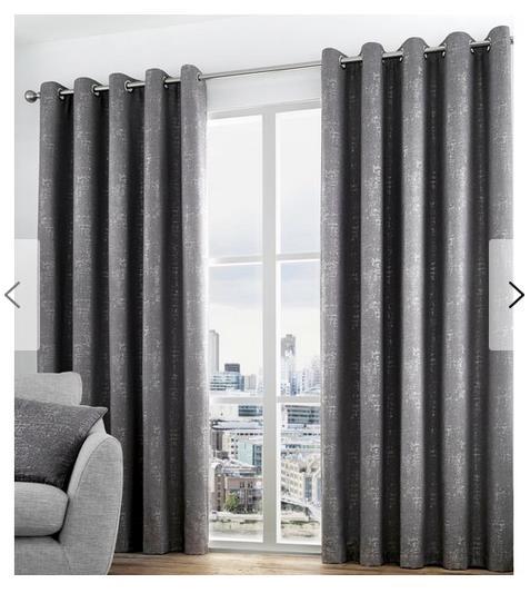 Curtina Hanover Grey Textured Eyelet Curtains 229x183 Ebay