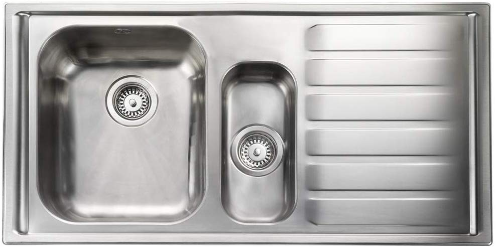 Rangemaster Manhattan 1 5 Bowl Stainless Steel Kitchen Sink Right 1 5 Bowl Stainless Steel Kitchen Sink