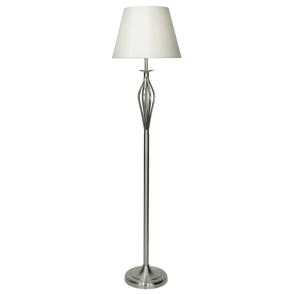 Dar Lighting Bybliss Floor Lamp Satin Chrome Set Of 2 160cm H X Dar Lighting Bybliss Floor Lamp Satin