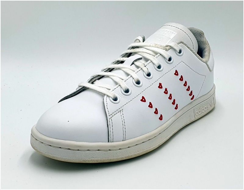 Adidas Stan Smith Love Heart Low Leather Trainers EG6495 White/Red UK5/US5.5/E38