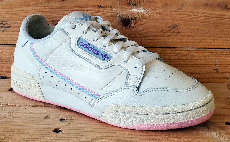 Adidas Continental 80 Low Leather Trainers UK6.5/US8/EU40 G27726 Ecru Tint