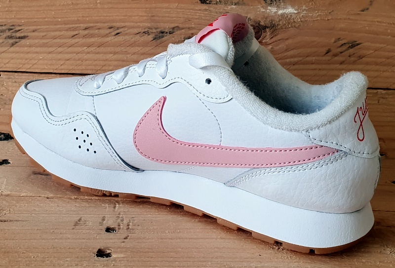 Nike MD Valiant Low Leather Trainers UK4/US4.5Y/EU36.5 DB3185-100 White/Pink