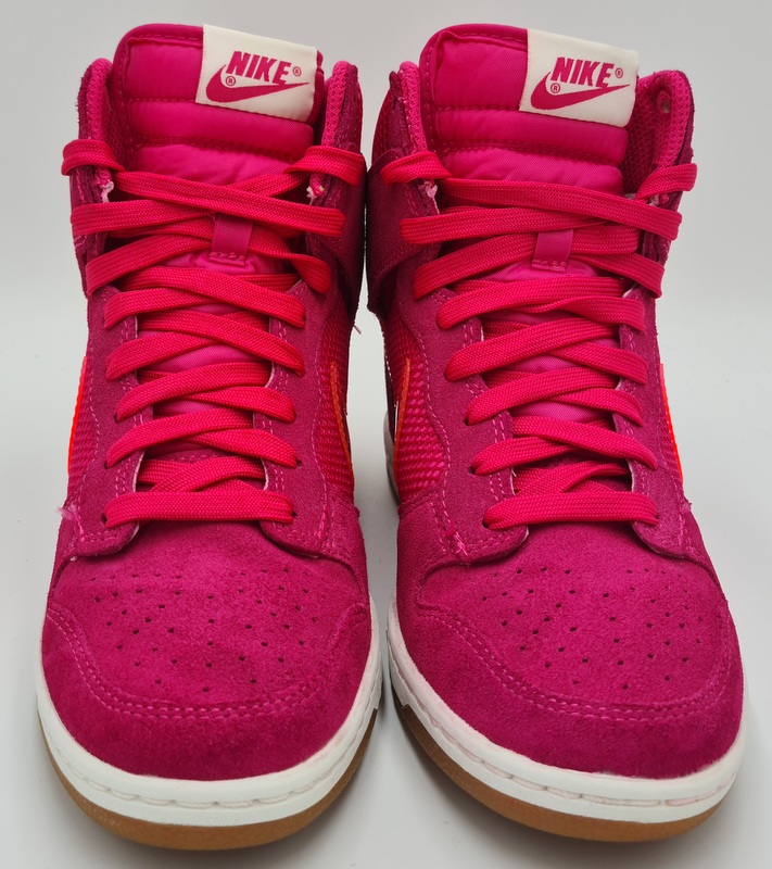 Nike Dunk Wedge Sky High Suede Gum Sole Trainers 579763-600 Pink UK5.5 ...