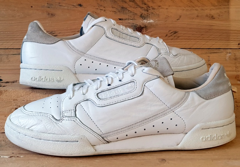 Adidas Original Continental 80 Leather Trainers UK10/US10.5/E44.5 EF2101 White