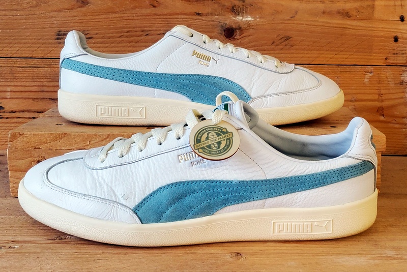 Puma Rome Low Leather Trainers UK9.5/US10.5/EU44 374564-01 White/Blue/Cream
