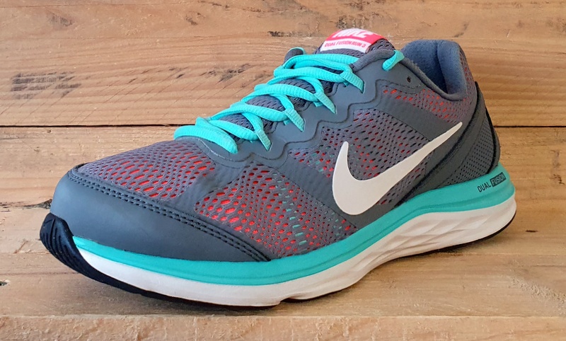 Nike Dual Fusion Run 3 Textile Trainers UK6.5/US9/EU40.5 653594-036 Grey/Teal