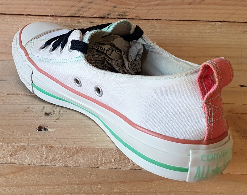 Converse All Star Low Canvas Trainers UK5/US7/E37.5 542602F White/Orange/Green