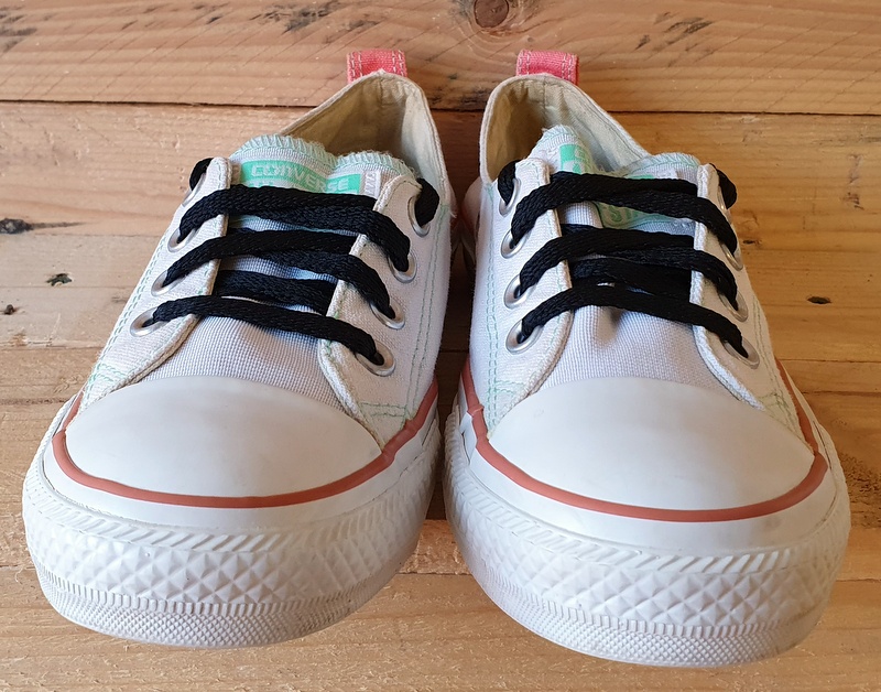 Converse All Star Low Canvas Trainers UK5/US7/E37.5 542602F White/Orange/Green