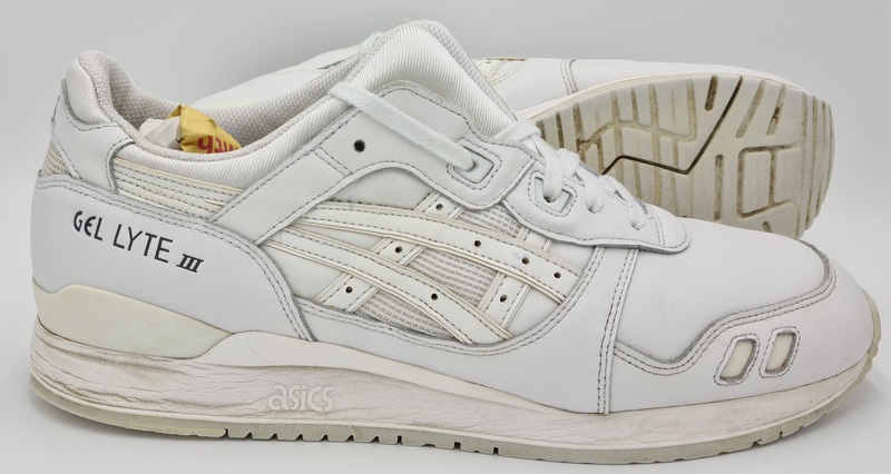 asics white leather trainers