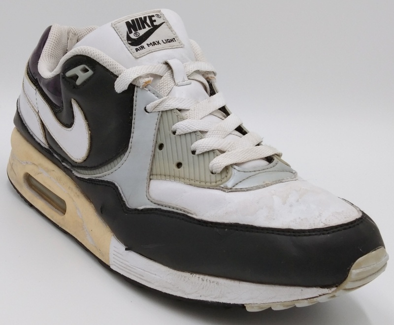 Nike Air Max Light Leather Trainers White Black Silver Dark Purple Uk9 Us10 Ebay