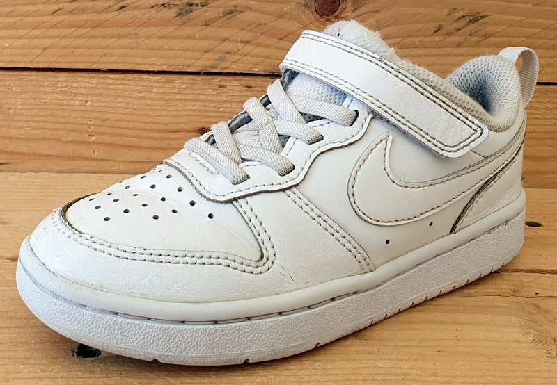 Nike Court Borough Low Leather Kids Trainers UK12/US12.5C/EU30 BQ5451-100 White