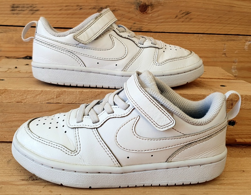 Nike Court Borough Low Leather Kids Trainers UK12/US12.5C/EU30 BQ5451-100 White