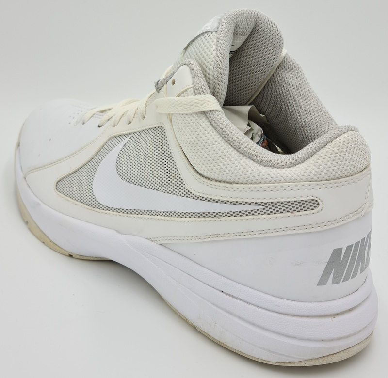 Nike Overplay 8 Mid Leather Trainers 637382-101 White/Grey UK10/US11 ...