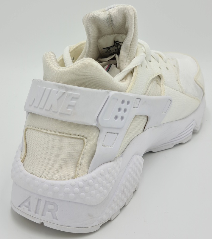 Nike Air Huarache Run Leather Trainers 634835-108 Triple White UK7/US9.5/EU41 | eBay