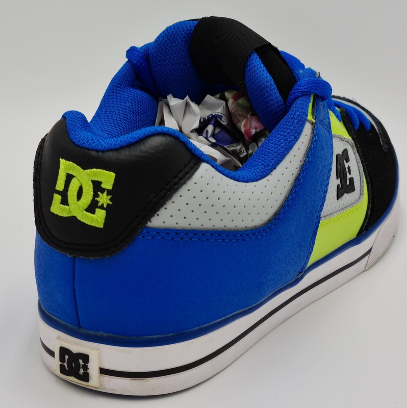 DC Shoe Pure Slim Leather Trainers 301970 Blue/Grey/Green/Black UK7/US8